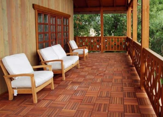 وضع الأرضيات الخشبية للشرفة كرسي بذراعين Louge