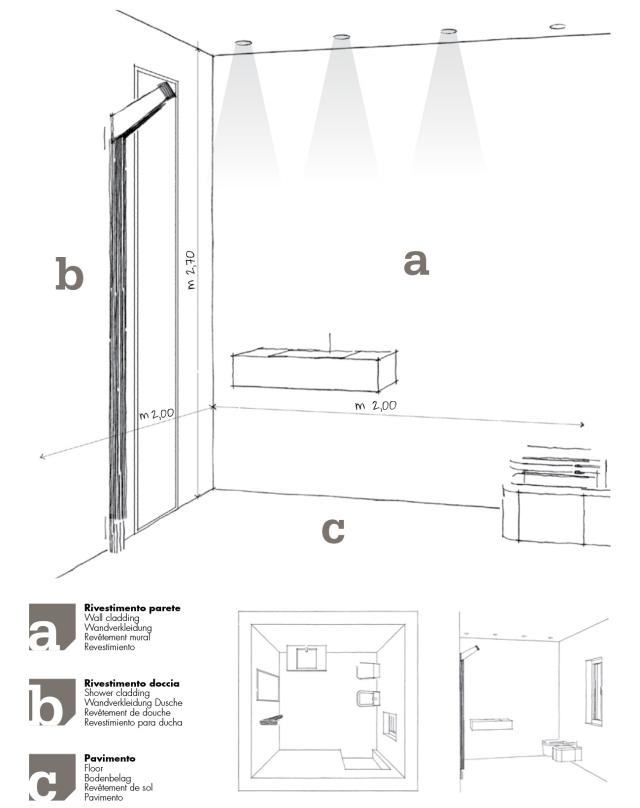 افكار لتصميم الحمامات فى الغرف الصغيرة بلاط ميراج ايطالى رسم 2x2 متر