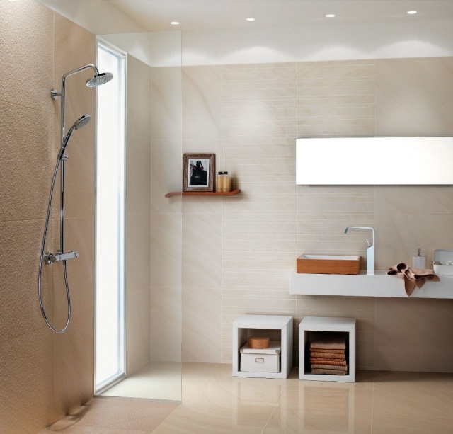 تصميم الحمام سلسلة الحجر الجيري مثال كامل حديث