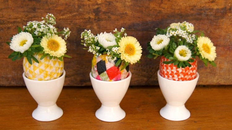 زخرفة عيد الفصح الإبداعية كوب بيض قشر الزهور الصغيرة