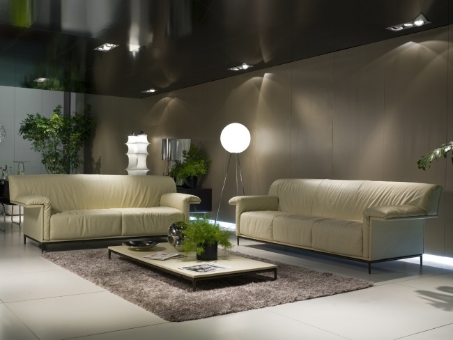 كريم تنجيد الأريكة المصمم من الجلد SHANGRI la Luca Scacchetti