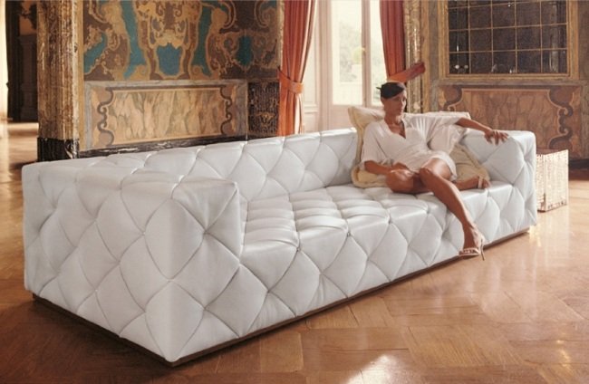 الأريكة المصممة بيضاء مبطن LOVELUXE MUST Giuseppe Vigano