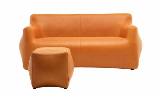 أريكة جلدية تنجيد برتقالي SUMO Xavier Lust