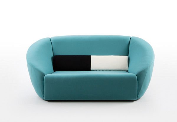 أريكة بتصميم SMOOTH Kati Meyer Brühl ذات مقعدين باللون الأزرق
