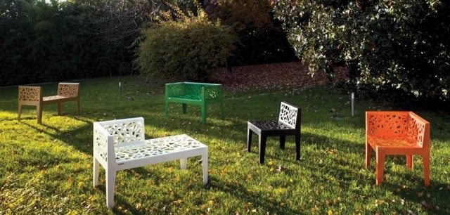 مقاعد حديقة حديثة بتصميمات ألوان COR-TEN MarcAurel metalco