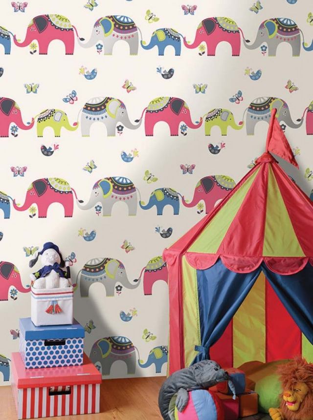 نمط خلفيات غرفة الأطفال عزر خلفيات السيرك الفيلة الفرح