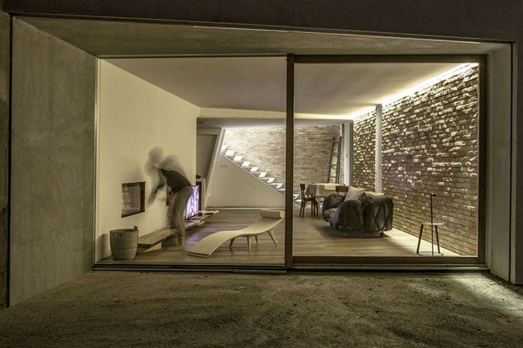 أفكار التصميم الداخلي السلالم غرفة المعيشة منطقة الجلوس شرفة