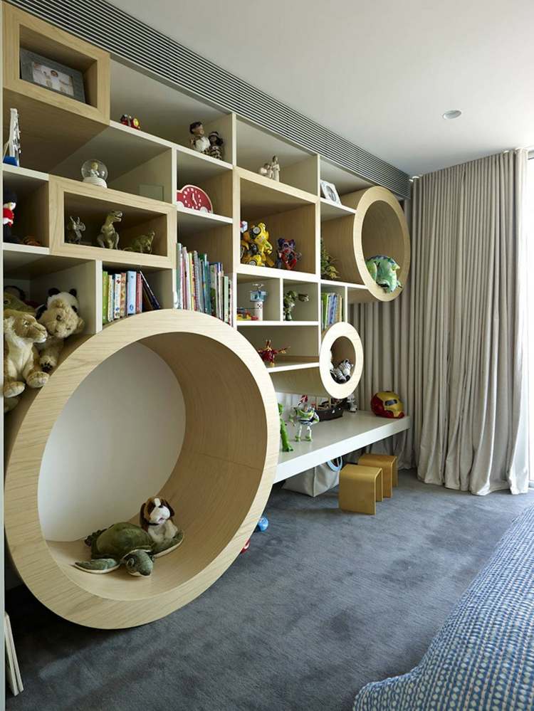 تصميم الجرف الخشب غرفة الأطفال العضوية الشكل لعبة