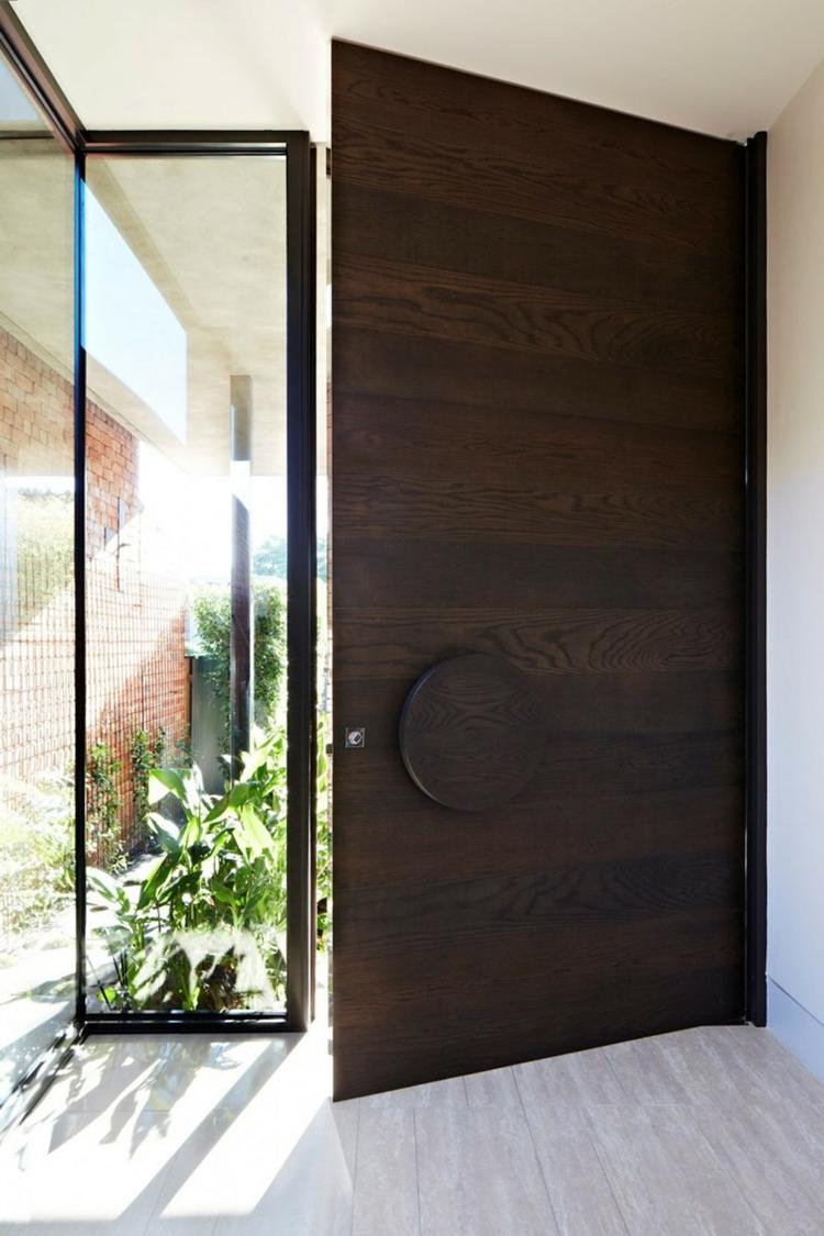 فكرة تصميم باب الخشب مقبض الباب جولة نافذة مدخل
