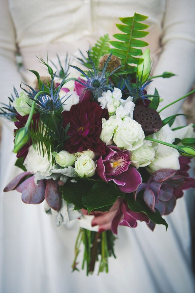 اتجاهات باقة الزفاف الأنيقة - الأرجواني - زهور الزفاف