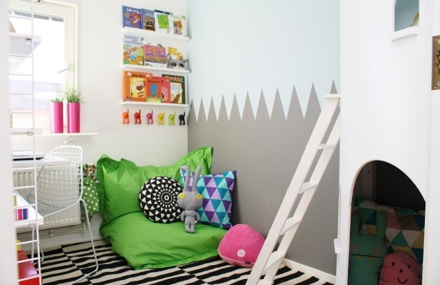 ألوان الحائط - أفكار - غرف أطفال - أبيض - رمادي - بوردور - دهانات