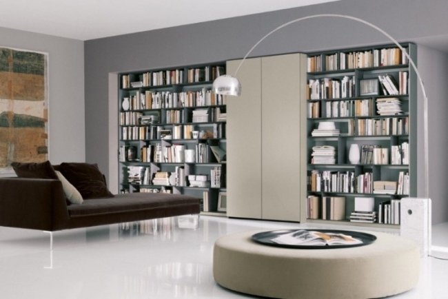 أفكار الإضاءة الحديثة للمكتبة المنزلية الحديثة