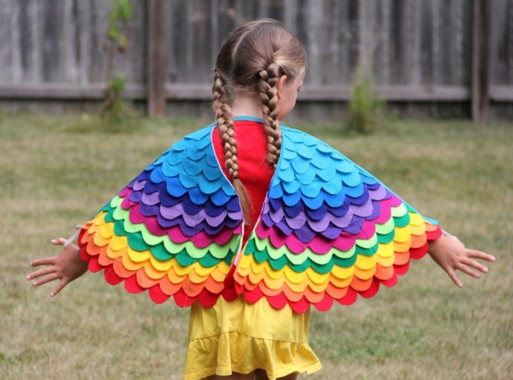 أزياء كرنفال إبداعية فكرة الجناح ألوان قوس قزح للأطفال