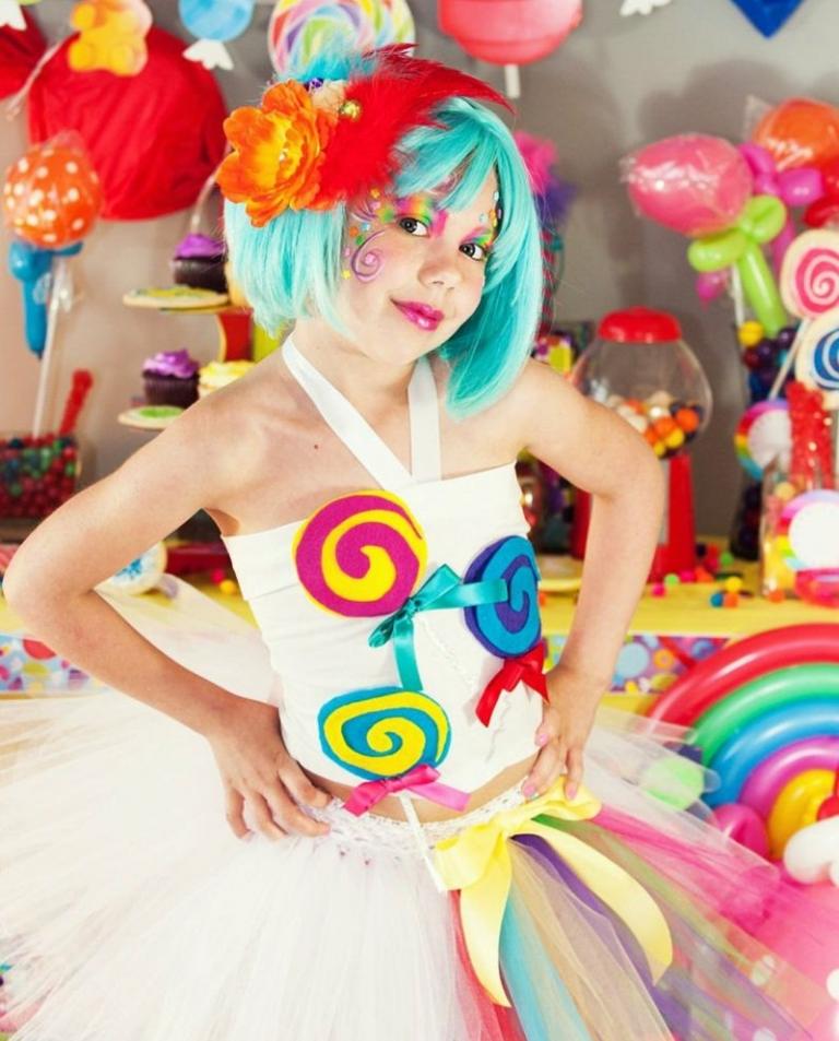 أزياء كرنفال إبداعية لفتاة المهرج حكاية خرافية ملونة توتو مصاصة