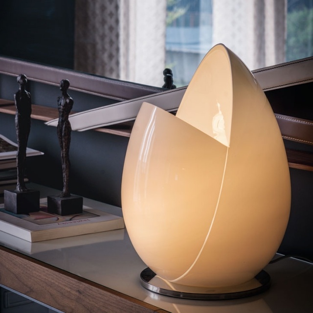 أفكار سطح شديد اللمعان على شكل بيضة مصباح طاولة لتزيين المنزل