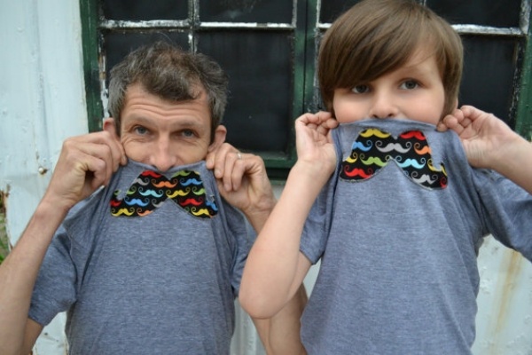 شارب-زخارف-ملونة-مضحكة-متطابقة-قمصان-للأب-الابن