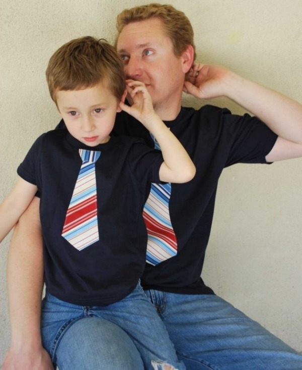 أب-طفل-أسود-قمصان-مع-زين-ربطة عنق