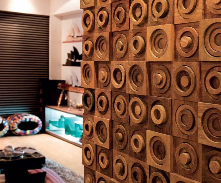 ألواح حائط ثلاثية الأبعاد مصنوعة من الخشب