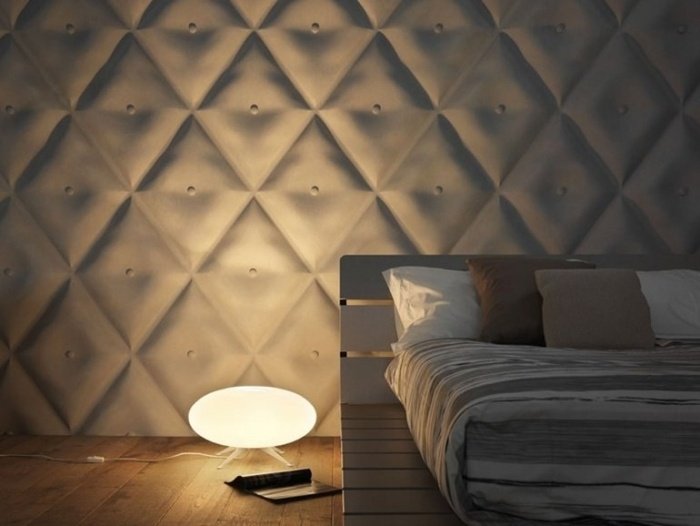 غرفة نوم-تصميم-غرفة-تصميم-ثلاثي الأبعاد-لوحات الحائط-CAPITONNÈ-XL-3D-Surface