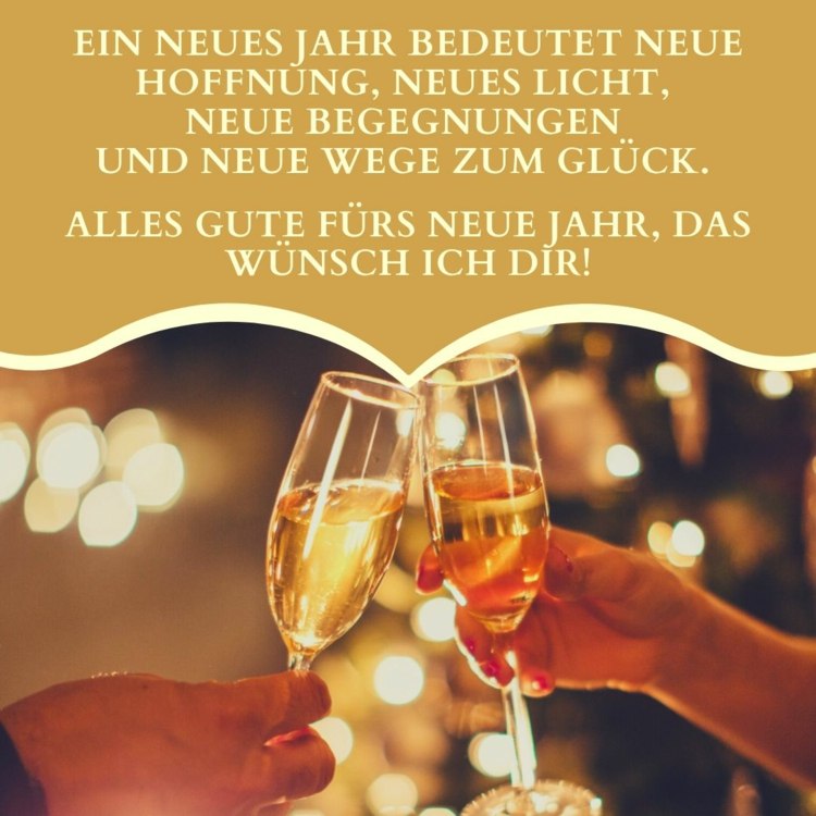 نخب مع الشمبانيا ليلة رأس السنة - أمل جديد ، حظ جديد ، كل التوفيق