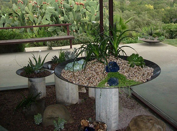 نصائح شكل لوحة وعاء الزهور لتصميم الحديقة الحديثة