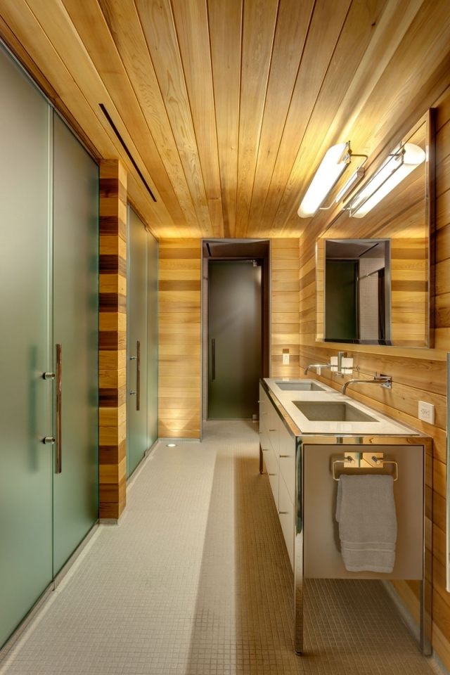بالوعة الحمام الزجاج التقسيم الجدار تصميم الحبوب الخشبية