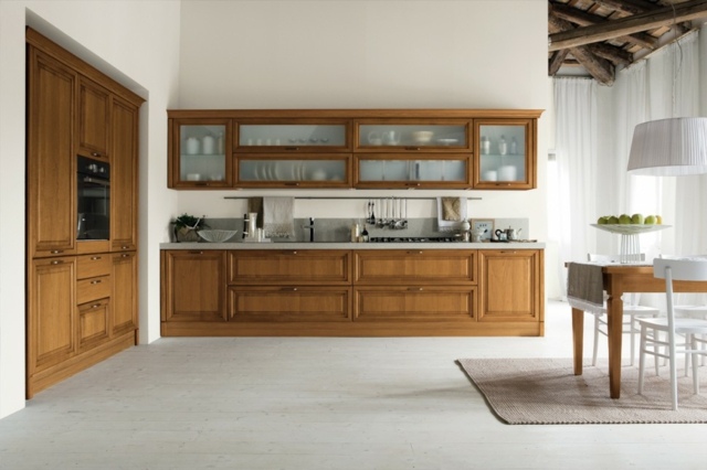 أفكار تصميم تركيب وحدات مطبخ واجهات خشبية أبواب زجاجية وحدات جدارية