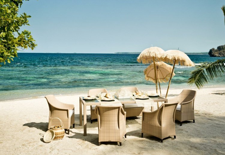 حديقة-طاولة-تصميم-ديدون-بيج-روطان-شاطئ-شمسية