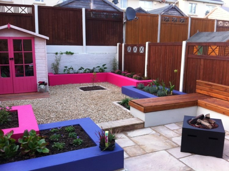 أفكار - حديقة - تصميم - ألوان - ألوان - سرير - حدود - سرير مرتفع - حديث