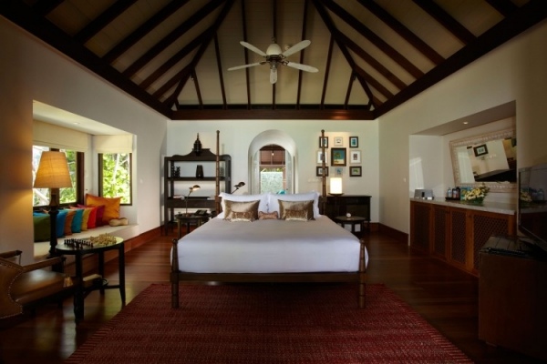 فيلا مفروشات مستوحاة من التصميم الاستوائي - غرفة نوم جزر المالديف