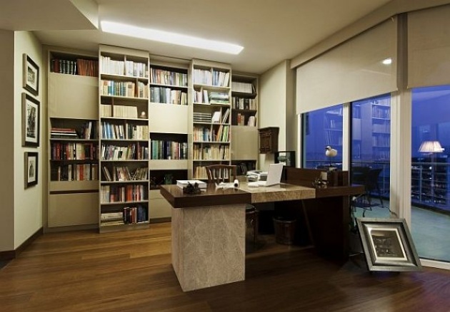 مكتب - منزل - مكتب - مكتب - مكتبة - أرفف كتب