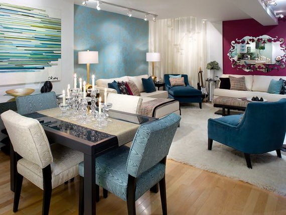 غرفة المعيشة-تصميم-افكار-ازرق-ظلال-الوان زاهية