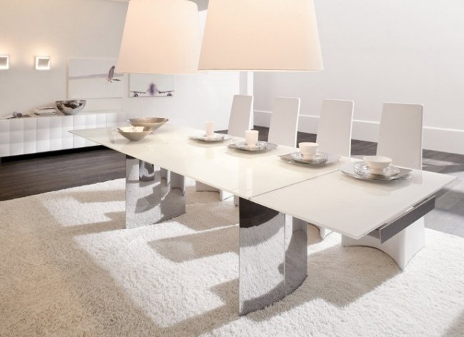 تأثيث غرفة الطعام - طاولة طعام بتصميم أصلي - هيكل أرجل معدنية