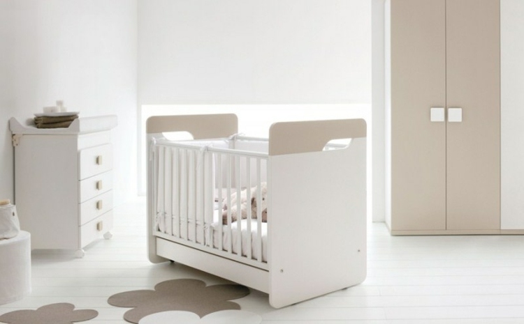 سرير أطفال - خشب - أبيض - نقي - أفكار بصرية