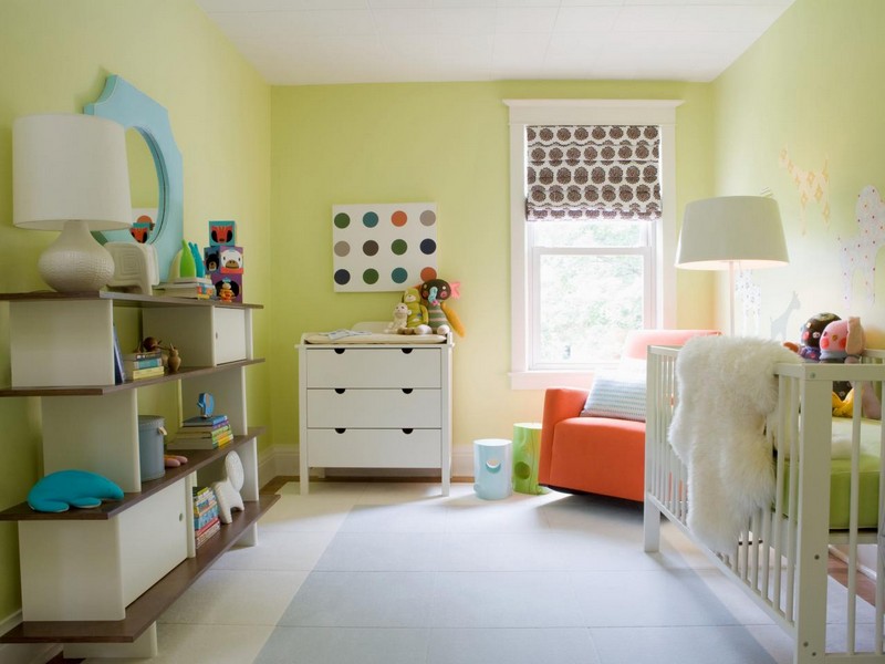 غرف اطفال-تأثيث-افكار-بنات-اصفر-جدار-افكار-اسكندنافية-ستايل