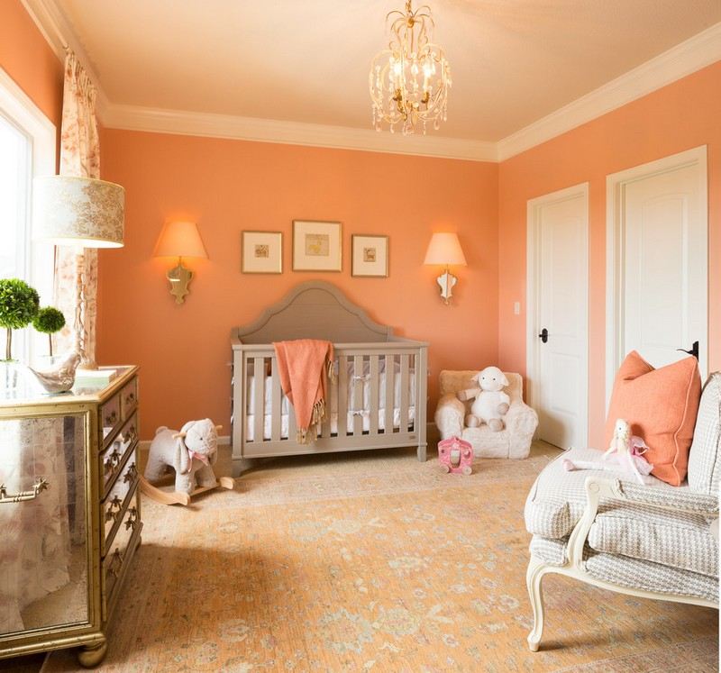غرف اطفال - تأثيث - افكار - برتقالي - دهان - حائط - سجاد