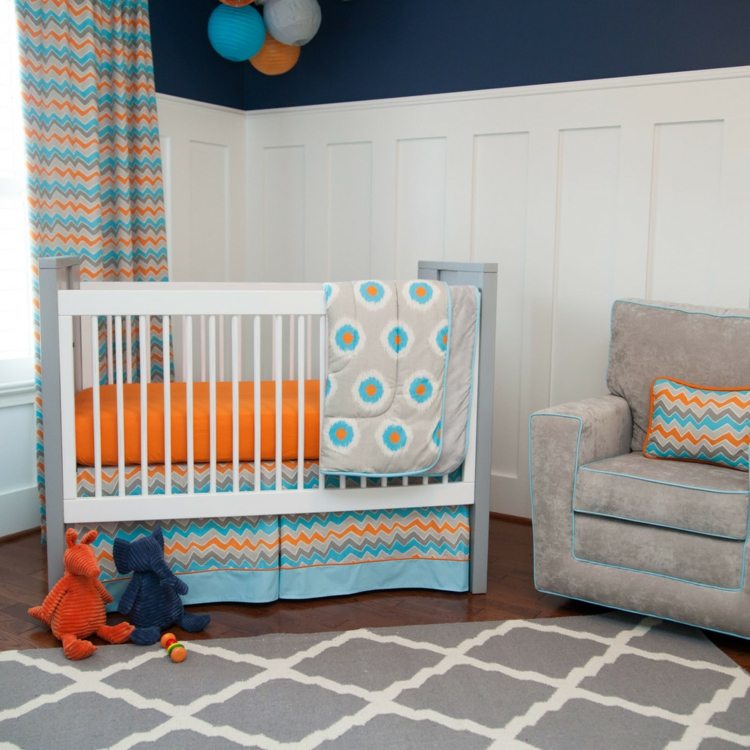 بطانية حديثة لغرفة الاطفال بتصميم لون ازرق