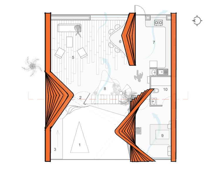 مخطط الطابق لمنزل pirouette من قبل المهندسين المعماريين Wallmakers في الهند
