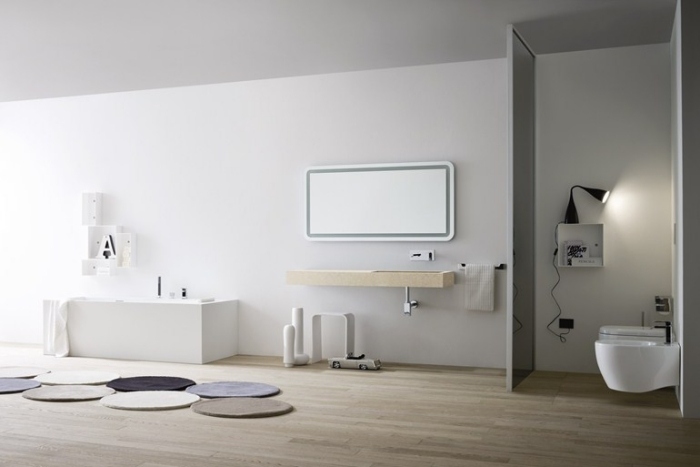 Unico-modular-bathroom-set-white-Korakril-straight-clear-lines