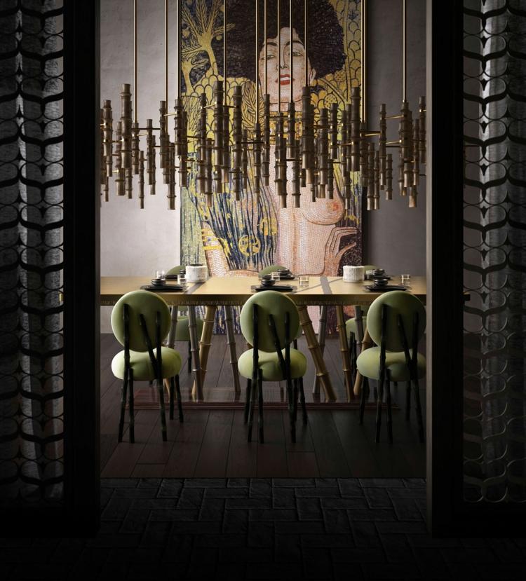 تصميم أثاث الخيزران مجموعة سيام تأثيث غرفة الطعام الغريبة