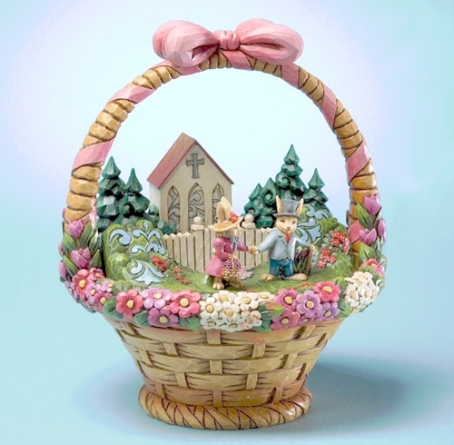 سلة عيد الفصح diorama زخرفة جميلة إبداعية بألوان حساسة 6