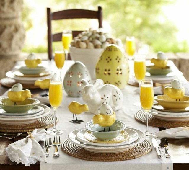الفانوس الأبيض بيض عيد الفصح أصفر سيراميك الدجاج عيد الفصح