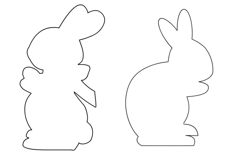 عيد الفصح الحرف الاطفال قالب صورة ظلية الأرنب عرض الجانب