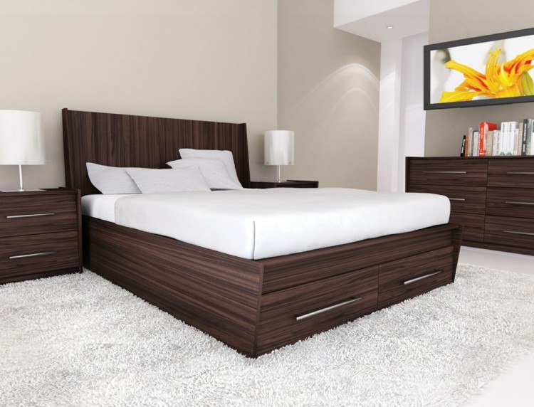 سرير مع درج قاعدة سرير-تصميم-حديث-أدراج-بعد خزانة-خزانة ذات أدراج