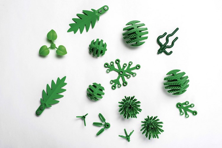 مشاريع إنتاج البلاستيك الحيوي البلاستيك الحيوي طوب ليغو أشكال نباتية عناصر أساسية من قصب أوراق الأشجار