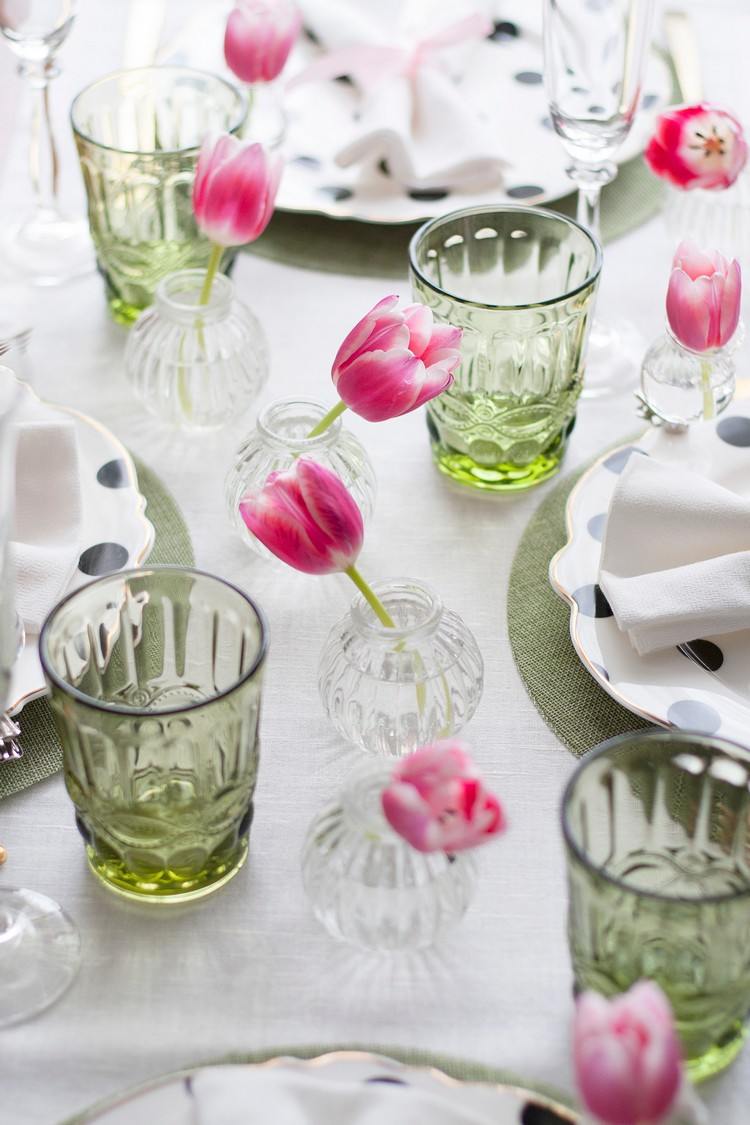 غطاء زهور الزنبق زينة طاولة الربيع بأفكار الزهور