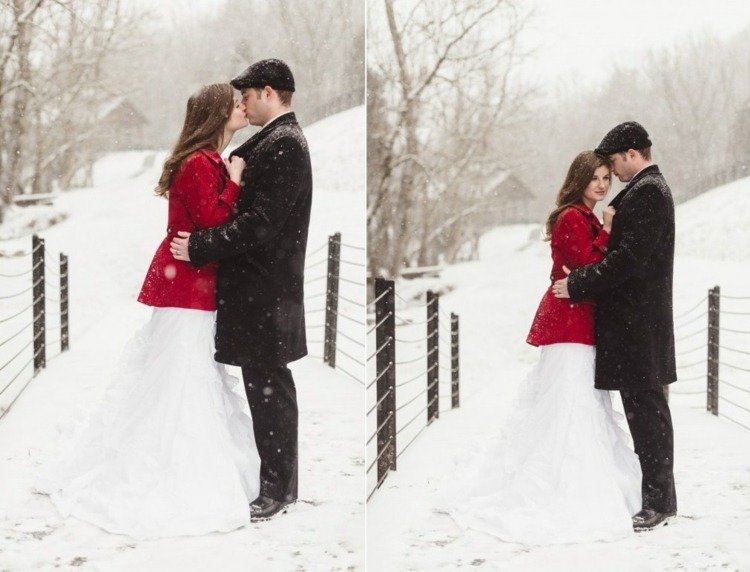 العروس-التفاف-الزفاف-الشتاء-تصميم-أحمر-معطف-شيك