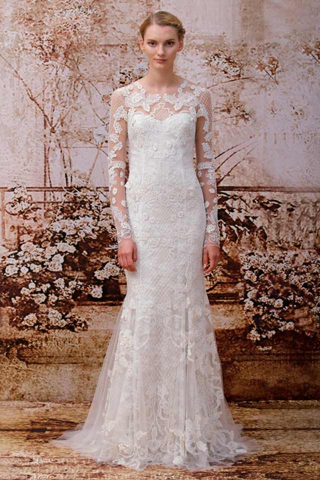 فستان زفاف موضة فساتين زفاف 2015 أفكار تصميم طويلة
