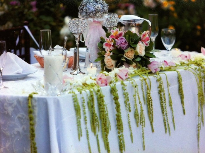 فكرة الزفاف الديكور الزفاف زوجين الجدول الورود lianas