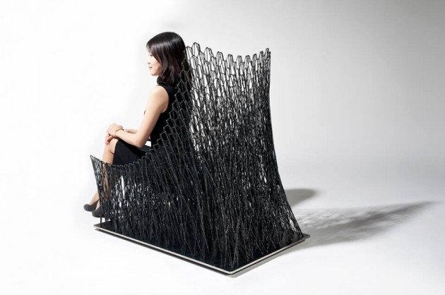 مقعد - هيكل - قماش - من ألياف الكربون - مريح - شكل